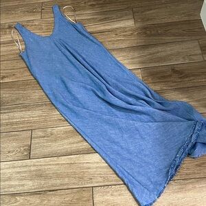 Tommy Bahama “St. Lucia” Linen-Blend Blue Maxi Resort Dress Sz Large